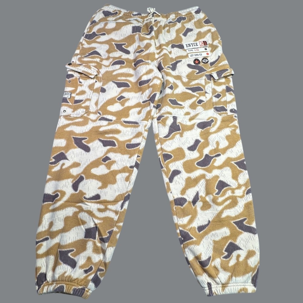 Enyce Type E-96 Cargo Sweatpants Mens XXXL Tan Camo Streetwear Y2K Retro
